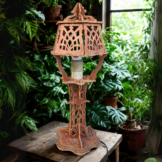 wooden lamp Art Deco style