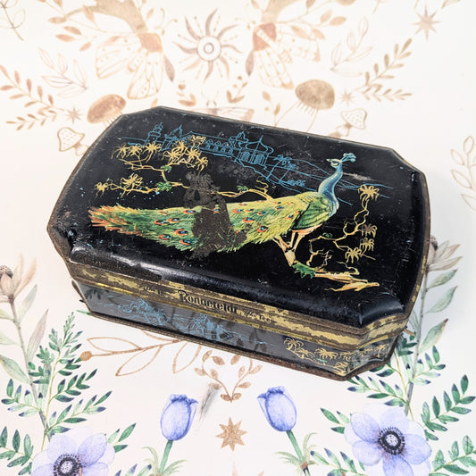 Peacock tea tin
