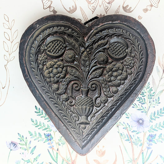 Wax heart with flowers