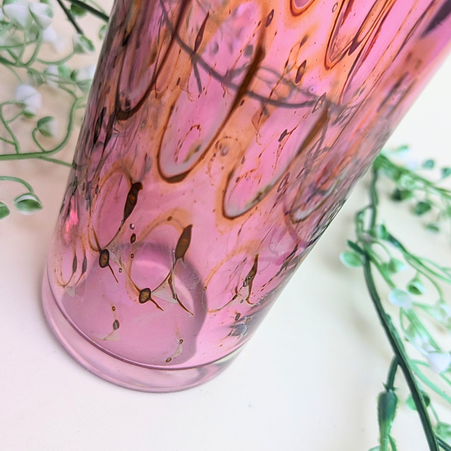 Peacock eye glass vase by Eisch