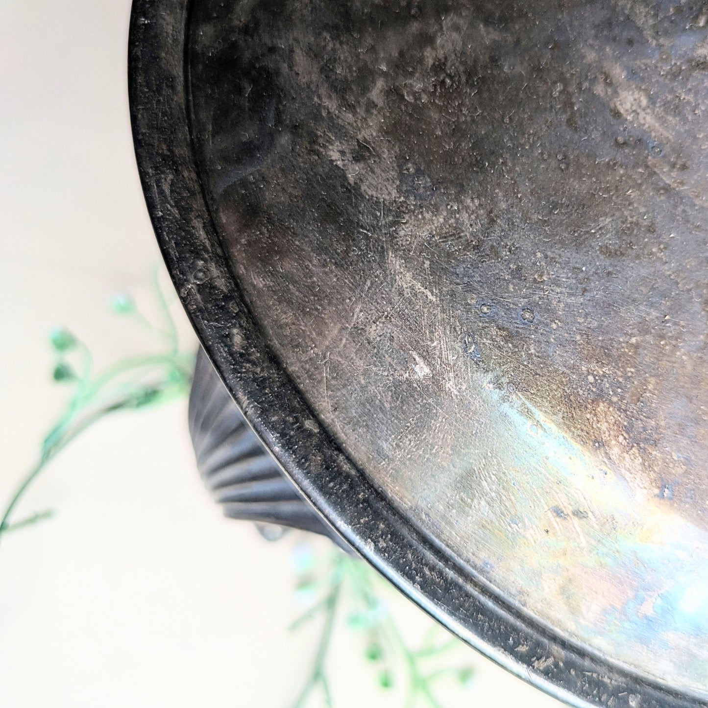 Silver warming container with lion paws