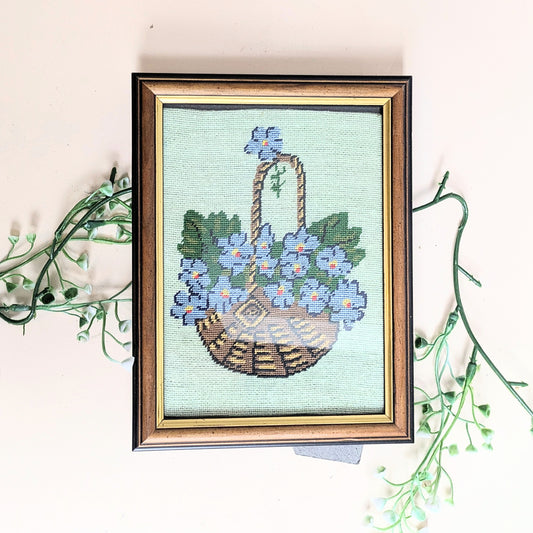 Embroidered forget-me-nots