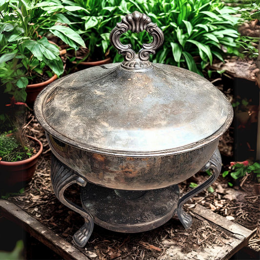 Warmhaltebehälter silber mit Löwentatzen